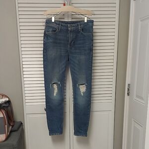 Ksubi Blue Skinny Van Winkle Jeans with Distressed Details